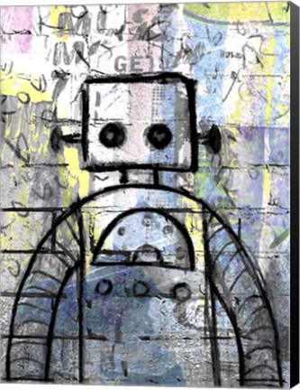 Framed Graffiti Robot Color Print