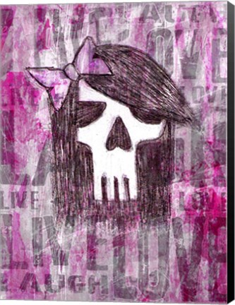 Framed Pink Skull Princess Print