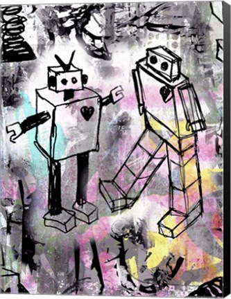 Framed Robot Love Color Print