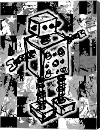 Framed Sketched Robot Print