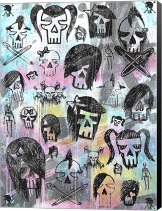 Framed Skull Collage Print