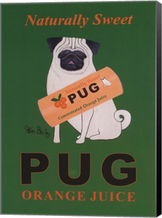 Framed Pug Naturally Sweet Print