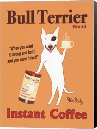 Framed Bull Terrier Instant Coffee Print