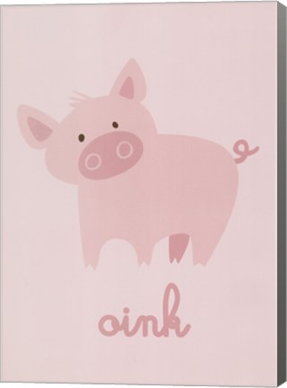 Framed Barn Baby Oink Print