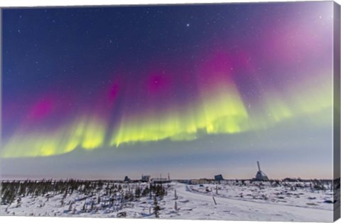 Framed Aurora borealis, Manitoba, Canada Print