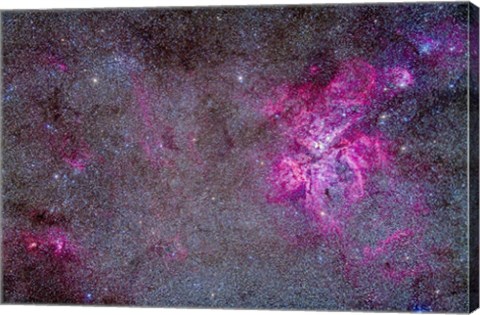 Framed Carina Nebula and Surrounding Clusters Print