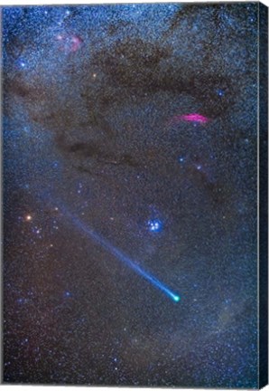 Framed Comet Lovejoy&#39;s long ion tail in Taurus Print