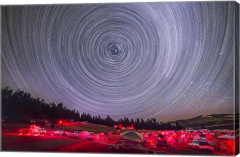 Framed Circumpolar star trails above the Table Mountain Star Party Print