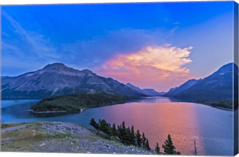 Framed Sunset at Waterton Lakes National Park, Alberta, Canada Print