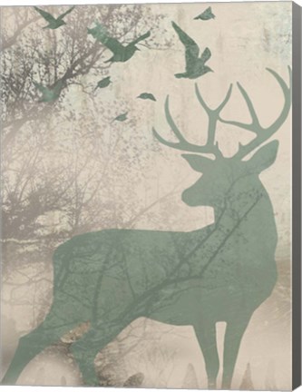 Framed Deer Solace I Print