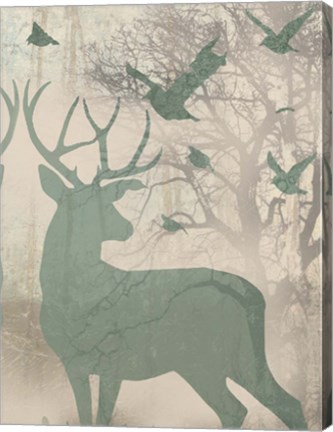 Framed Deer Solace II Print