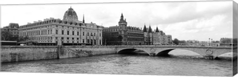 Framed Pont au Change over Seine River, Palais de Justice, La Conciergerie, France Print
