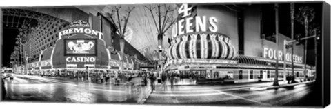 Framed Fremont Street at night, Las Vegas, Clark County, Nevada Print