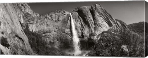 Framed Water falling from rocks in a forest, Bridalveil Fall, Yosemite National Park, California Print