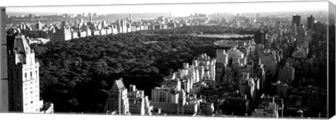 Framed High angle view of buildings in a city, Central Park, Manhattan, NY Print