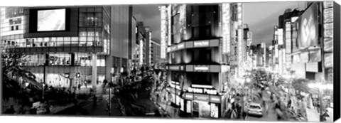 Framed Buildings lit up at night, Shinjuku Ward, Tokyo, Japan Print