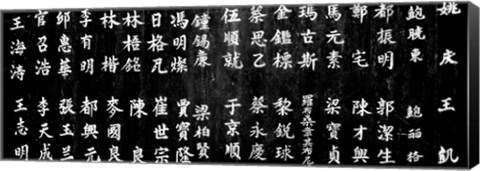 Framed Close-up of Chinese ideograms, Beijing, China BW Print