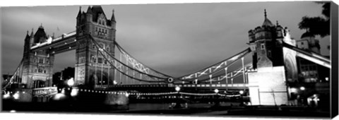 Framed Tower Bridge, London, United Kingdom (black &amp; white) Print