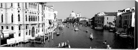 Framed High angle view of gondolas in a canal, Grand Canal, Venice, Italy Print