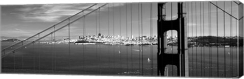 Framed Golden Gate Bridge with San Francisco in the background, California Print