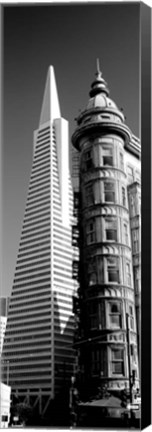 Framed Columbus Tower, Transamerica Pyramid, San Francisco, California Print