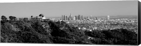 Framed Griffith Park Observatory, Los Angeles, California BW Print