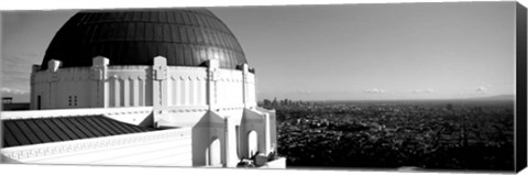 Framed Observatory with cityscape in the background, Griffith Park Observatory, LA, California Print