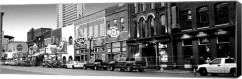 Framed Street scene at dusk, Nashville, Tennessee Print