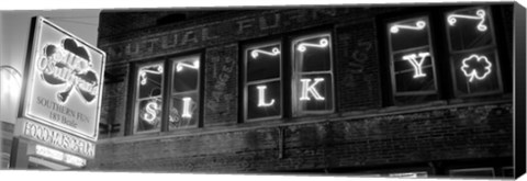 Framed Pub lit up at night, Silky O&#39;Sullivan&#39;s, Beale Street, Memphis, Tennessee Print