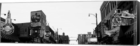 Framed Buildings in a city at dusk, Beale Street, Memphis, Tennessee Print