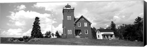 Framed Two Harbors Lighthouse on Lake Superior&#39;s Agate Bay, Burlington Bay, Minnesota Print