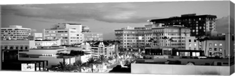 Framed High angle view of buildings in a city, Rodeo Drive, Beverly Hills, California Print