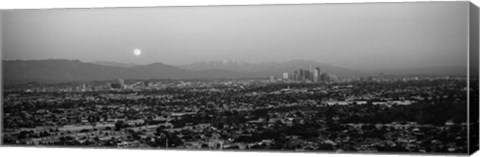 Framed Buildings in a city, Hollywood, San Gabriel Mountains, City Of Los Angeles, California Print