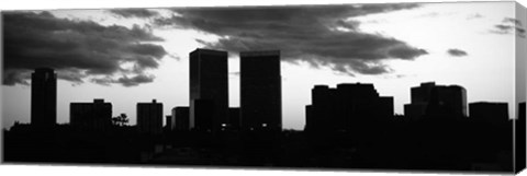 Framed Silhouette of skyscrapers in a city, Century City, City Of Los Angeles, California Print