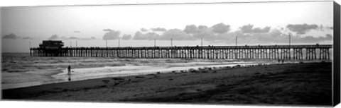 Framed Pier in an ocean, Newport Pier, Newport Beach, Orange County, California Print