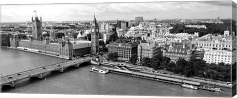 Framed Houses of Parliament, Thames River, City of Westminster, London, England Print