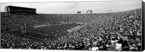 Framed Football stadium full of spectators, Notre Dame Stadium, South Bend, Indiana Print