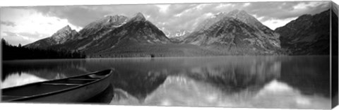 Framed Canoe Leigh Lake Grand Teton National Park WY USA Print