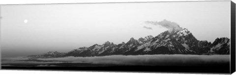 Framed Teton Range Grand Teton National Park WY BW Print