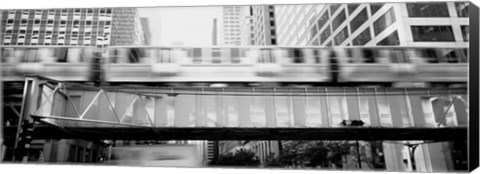 Framed EL Elevated Train Chicago IL Print