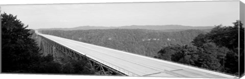 Framed West Virginia, Route 19, High angle view of New River Gorge Bridge Print