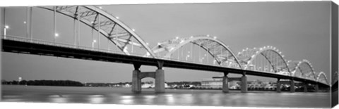 Framed Bridge over a river, Centennial Bridge, Davenport, Iowa Print