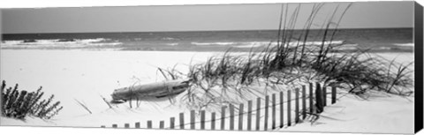 Framed Fence on the beach, Alabama, Gulf of Mexico Print