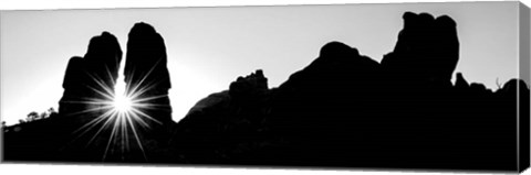 Framed Silhouette of cliffs at Arches National Park, Grand County, Utah Print