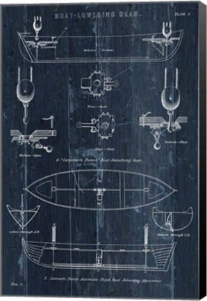 Framed Boat Launching Blueprint II Print