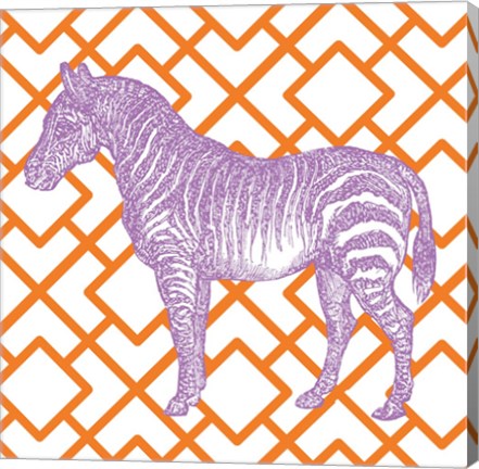 Framed Bright Menagerie Zebra Print