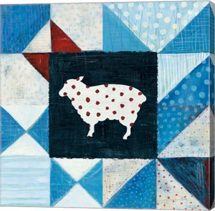 Framed Modern Americana Farm Quilt VI Print