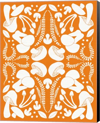 Framed Retro Mushroom Otomi Silhouette Print