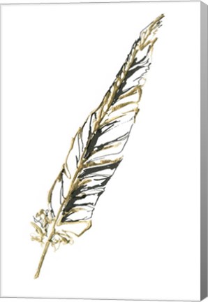 Framed Gilded Swan Feather II Print