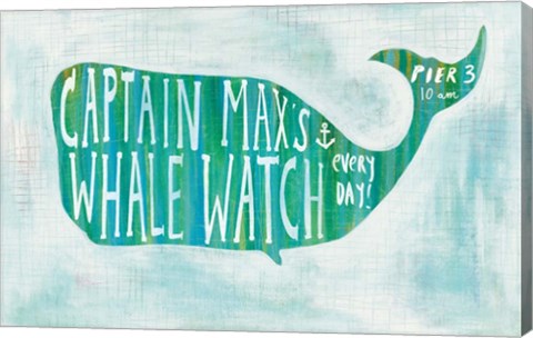 Framed Ahoy I with Words No Border Print